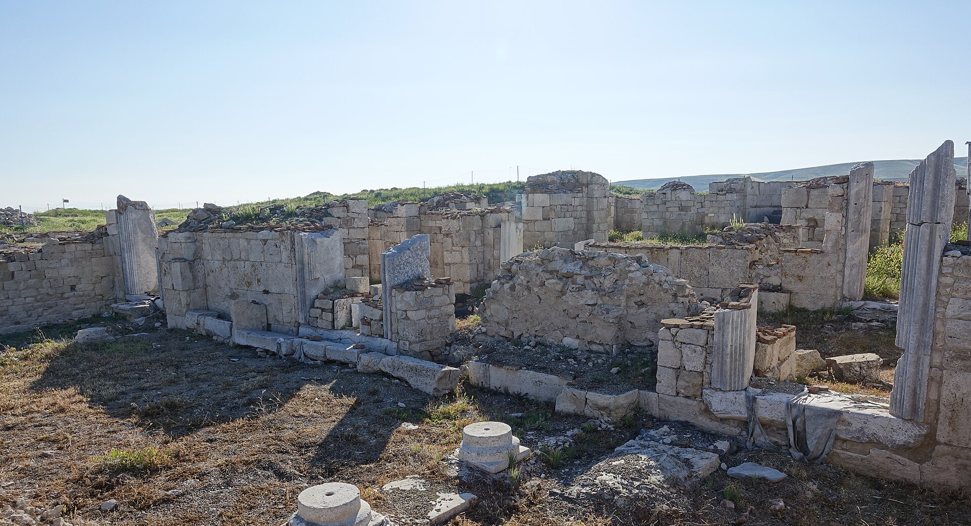 Excavated buildings in the lower city of Amorium in Turkey