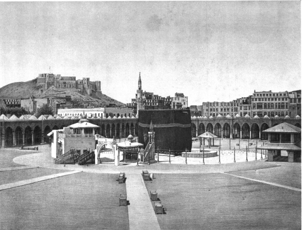The Sacred Mosque and the Kaaba in 1889, photographed for the Snouck Hurgronje collection